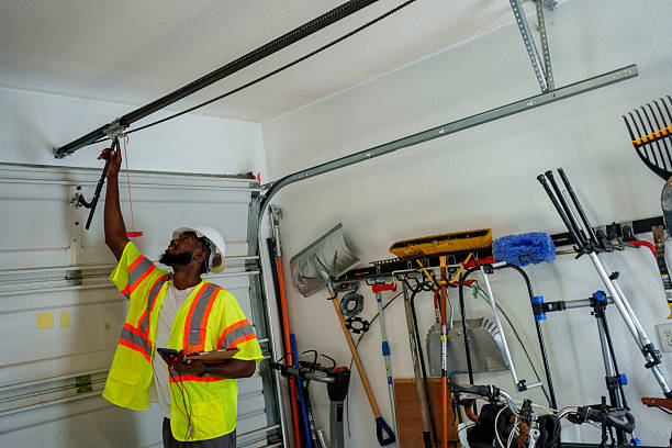 Professional Garage Door Panel Replacement technician working in Hannahs Mill, GA